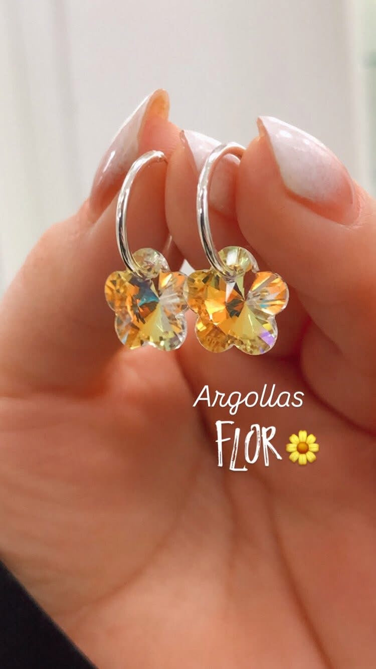 Argollas Flor Cristal 🌺✨